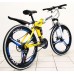 Bicycle Land Rover Yellow - White on alloy wheels with 3 spoke wheels